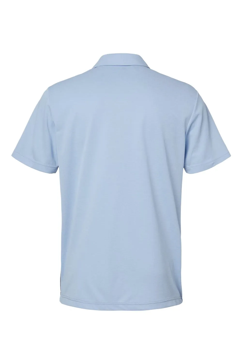 Adidas Mens 3 Stripes Colorblock UPF 50  Short Sleeve Polo Shirt - Glow Blue Heather/Heather Collegiate Navy Blue - Closeout