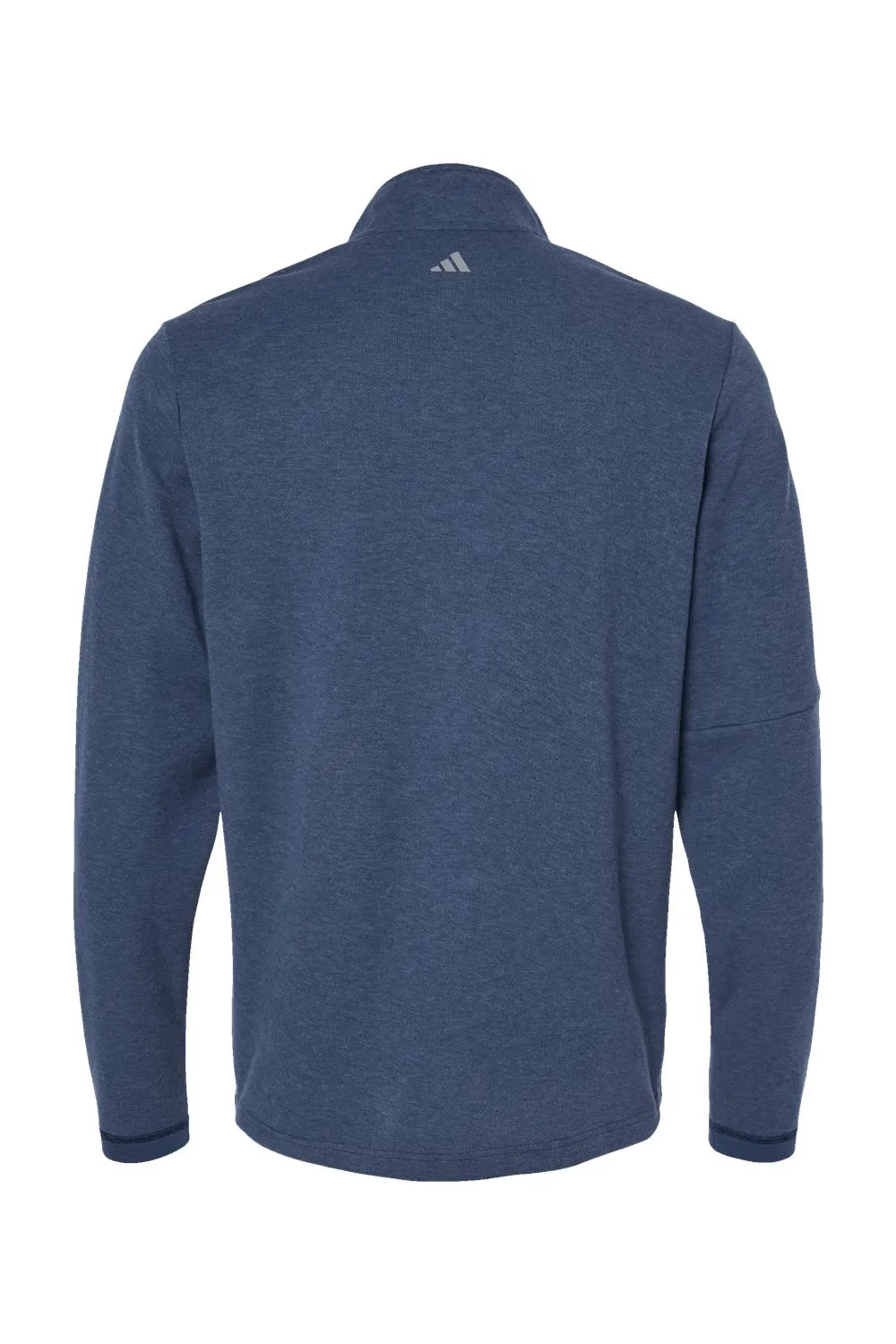 Adidas Mens 3 Stripes Moisture Wicking 1/4 Zip Sweater - Collegiate Navy Blue Melange