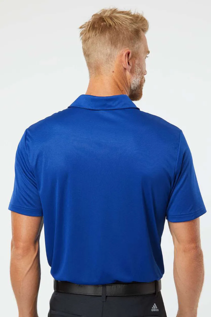 Adidas Mens 3 Stripes UPF 50  Short Sleeve Polo Shirt - Collegiate Royal Blue/Grey