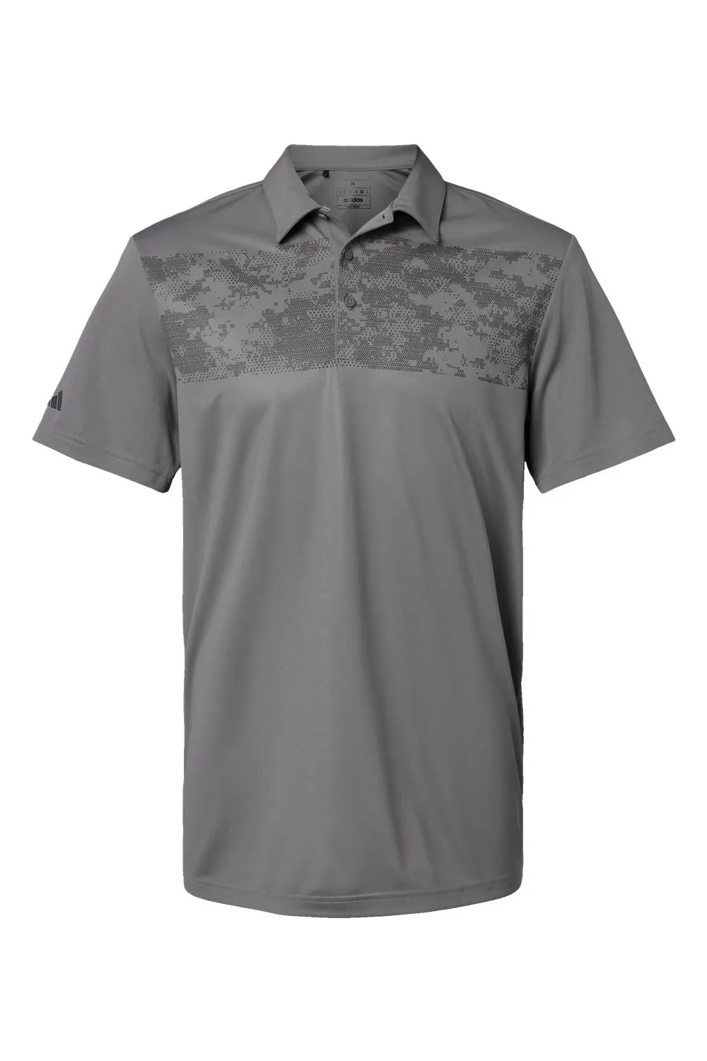 Adidas Mens Camo Chest Print Short Sleeve Polo Shirt - Light Grey