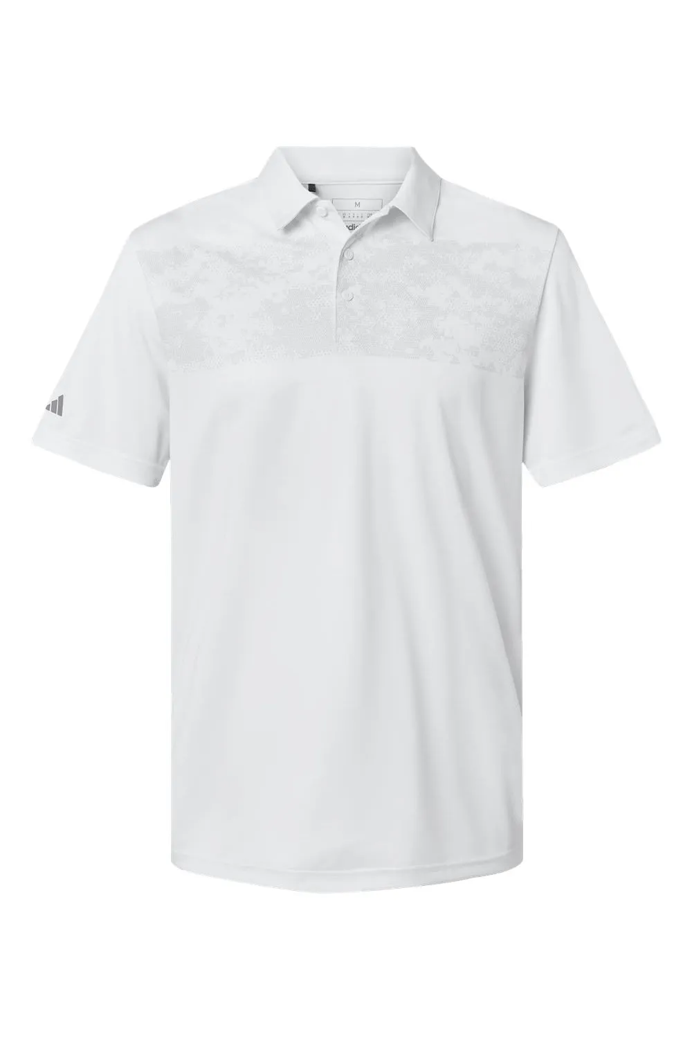 Adidas Mens Camo Chest Print Short Sleeve Polo Shirt - White