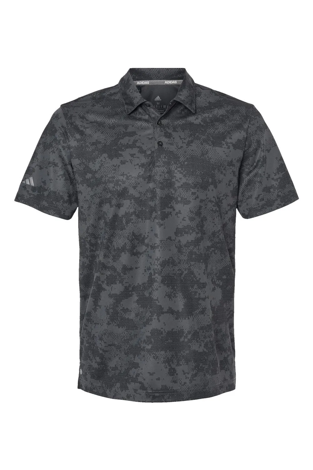 Adidas Mens Camo Moisture Wicking Short Sleeve Polo Shirt - Dark Grey