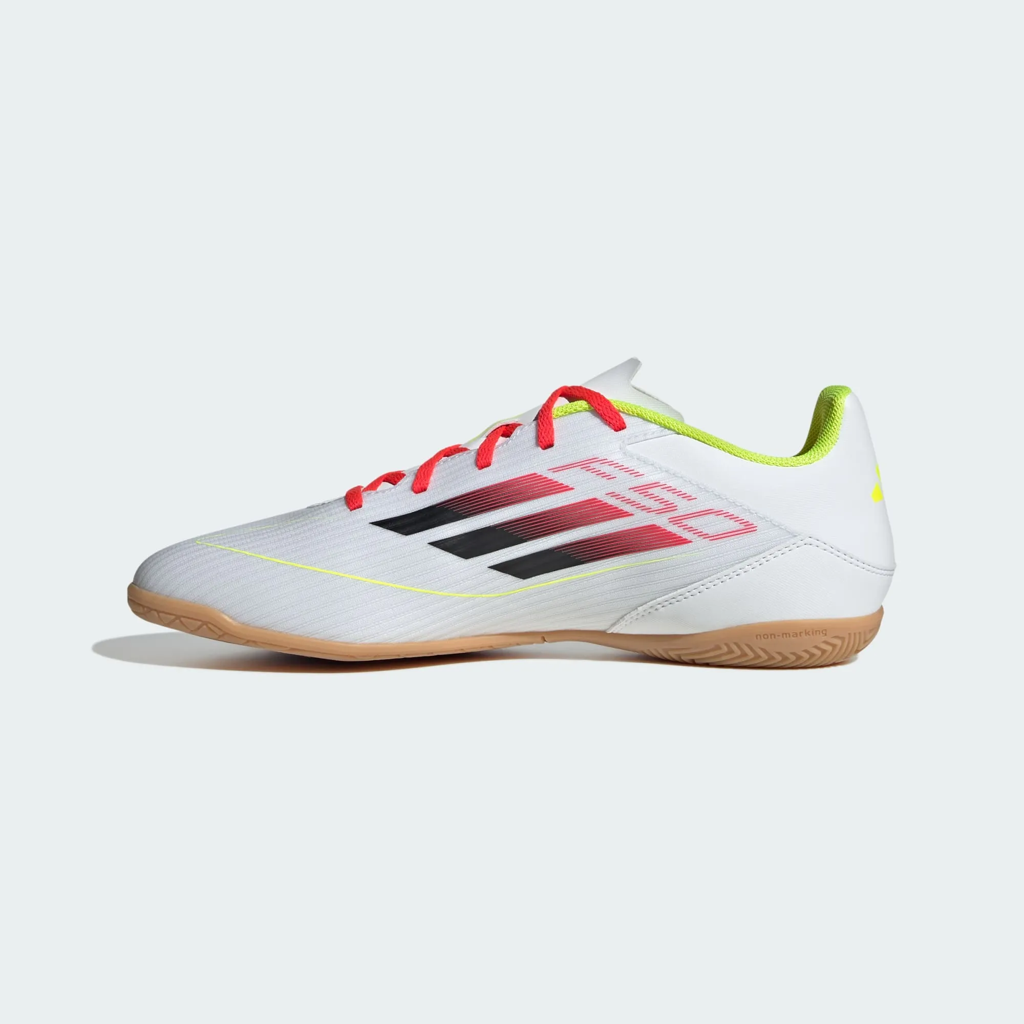 ADIDAS MEN'S F50 CLUB WHITE/BLACK INDOOR FOOTBALL BOOTS Cothing_Mens-Adidas