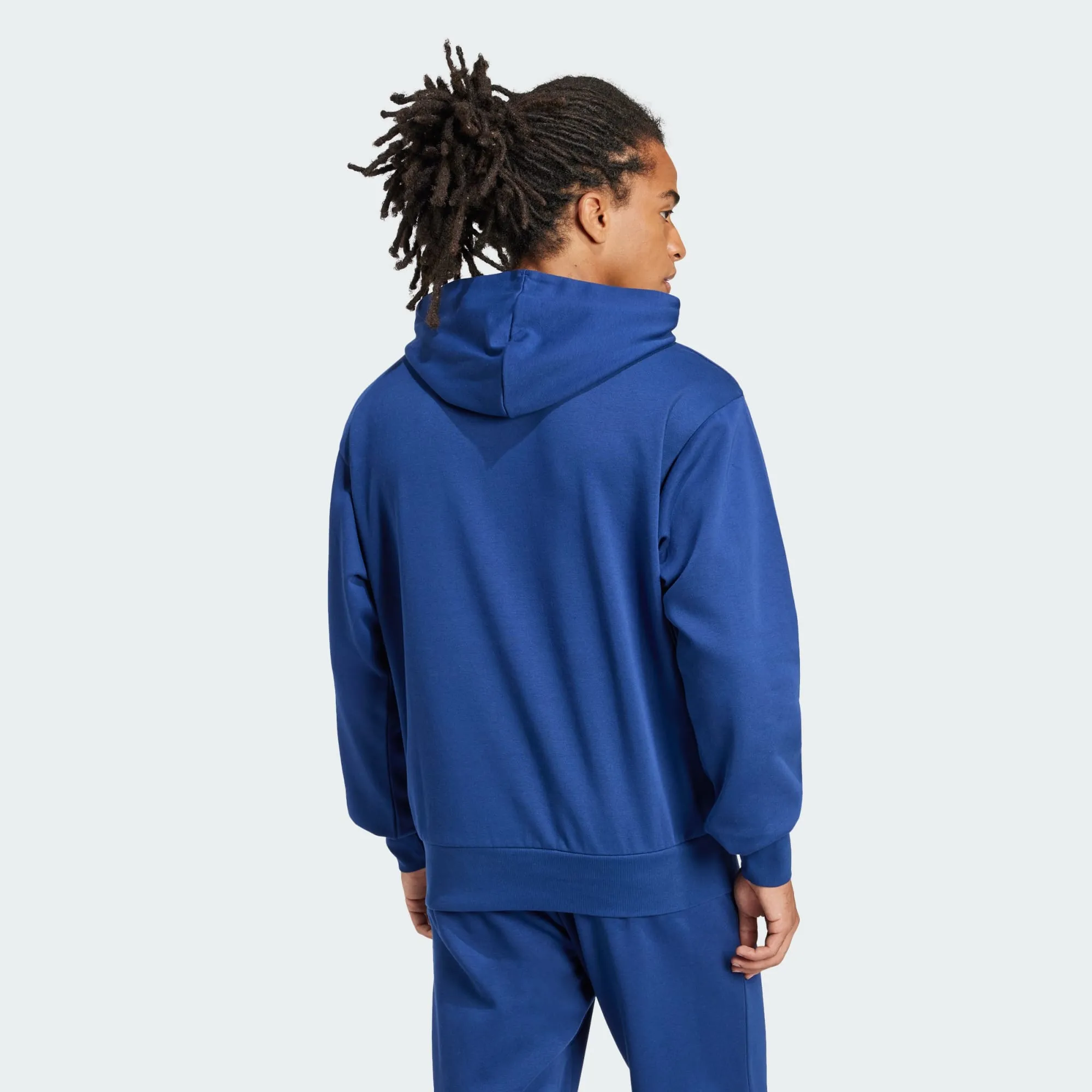 ADIDAS MEN'S FEELCOZY FLEECE NAVY HOODIE Cothing_Mens-Adidas