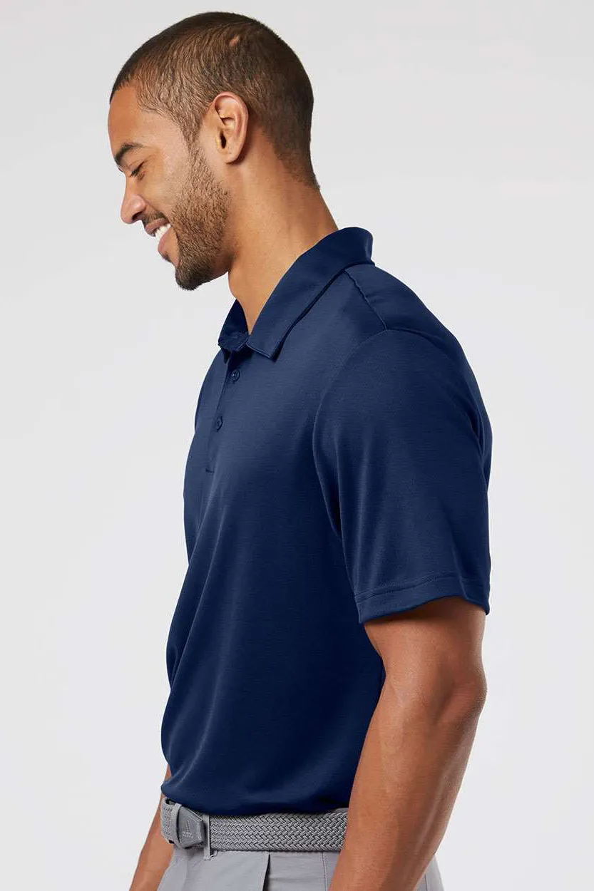 Adidas Mens Floating 3 Stripes UPF 50  Short Sleeve Polo Shirt - Team Navy Blue/White