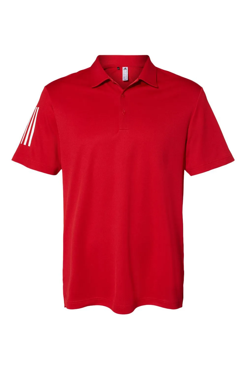 Adidas Mens Floating 3 Stripes UPF 50  Short Sleeve Polo Shirt - Team Power Red/White