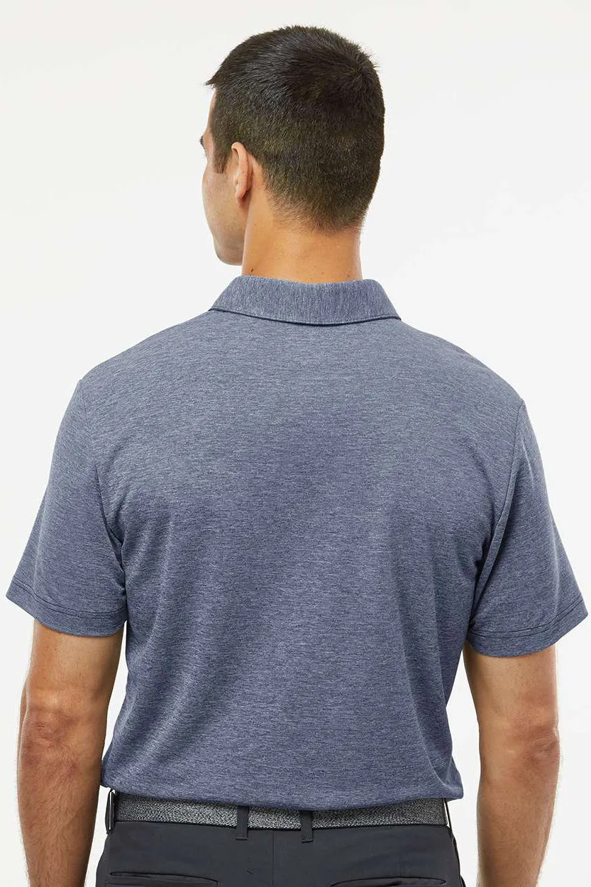 Adidas Mens Heathered Short Sleeve Polo Shirt - Collegiate Navy Blue Melange