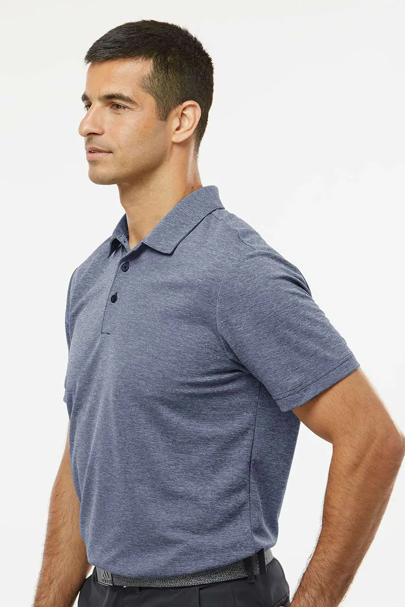 Adidas Mens Heathered Short Sleeve Polo Shirt - Collegiate Navy Blue Melange