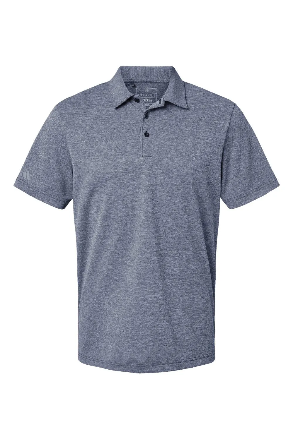 Adidas Mens Heathered Short Sleeve Polo Shirt - Collegiate Navy Blue Melange