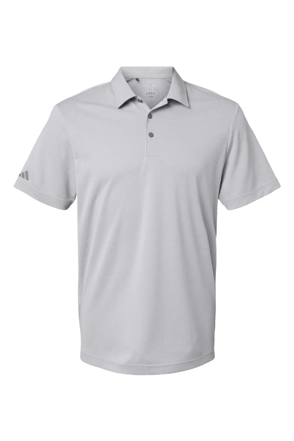 Adidas Mens Heathered Short Sleeve Polo Shirt - Grey Melange