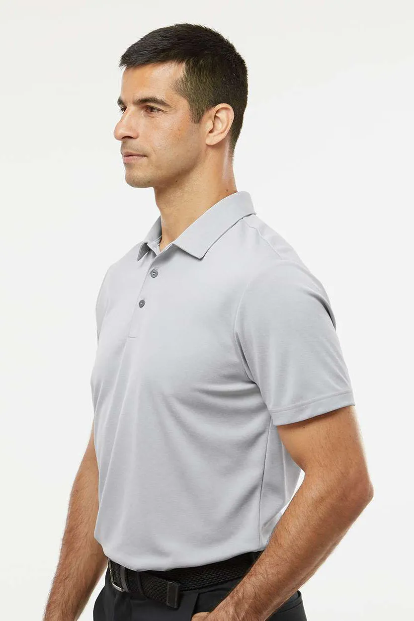 Adidas Mens Heathered Short Sleeve Polo Shirt - Grey Melange