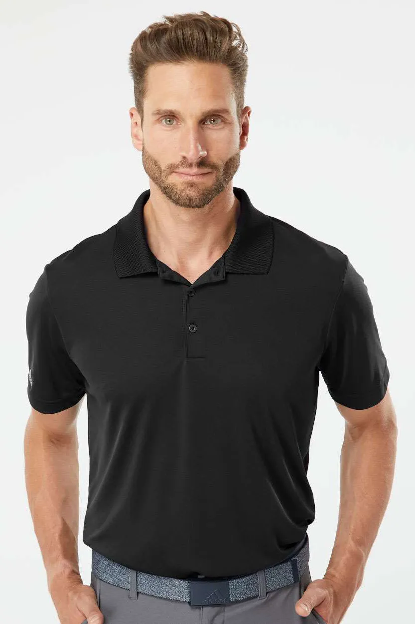Adidas Mens Performance UPF 50  Short Sleeve Polo Shirt - Black
