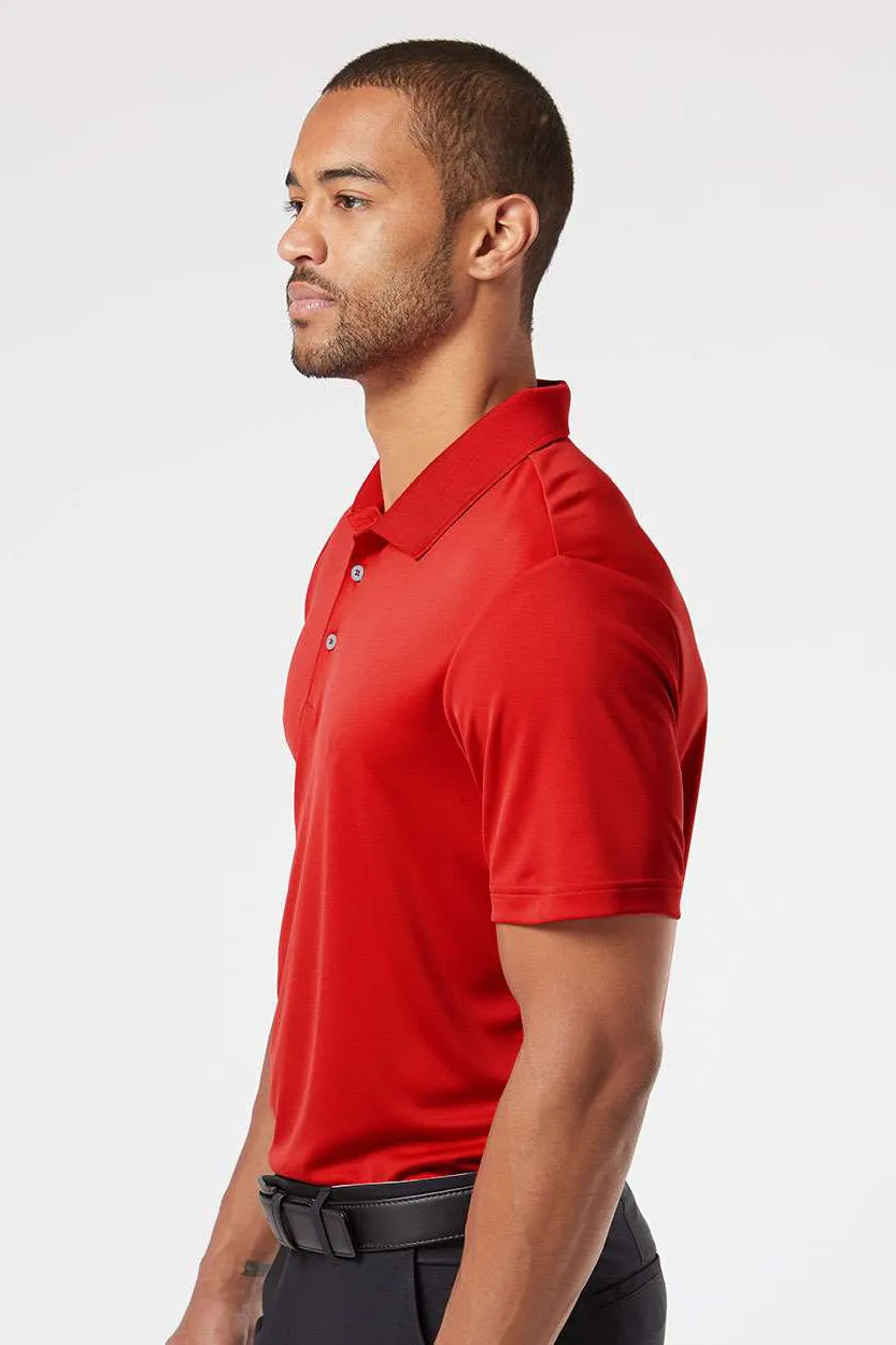 Adidas Mens Performance UPF 50  Short Sleeve Polo Shirt - Collegiate Red