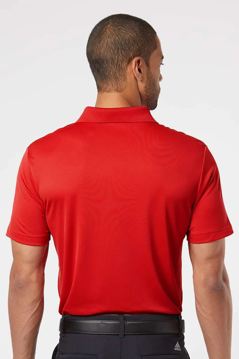 Adidas Mens Performance UPF 50  Short Sleeve Polo Shirt - Collegiate Red