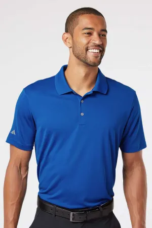 Adidas Mens Performance UPF 50  Short Sleeve Polo Shirt - Collegiate Royal Blue