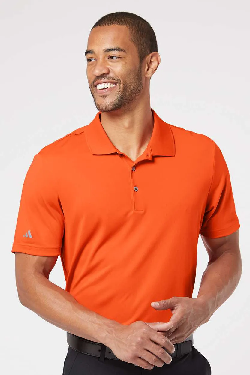 Adidas Mens Performance UPF 50  Short Sleeve Polo Shirt - Orange