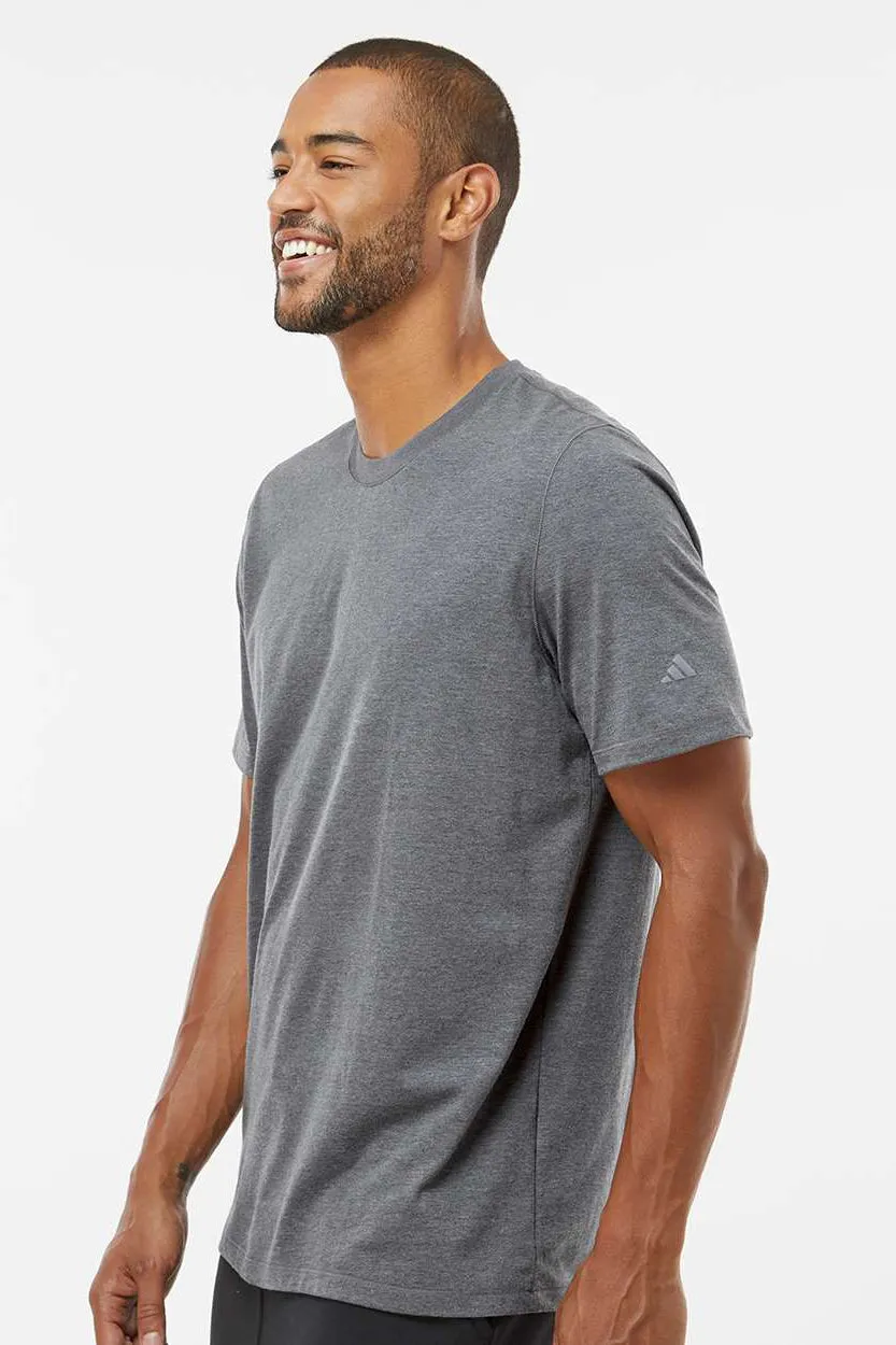 Adidas Mens Short Sleeve Crewneck T-Shirt - Heather Dark Grey