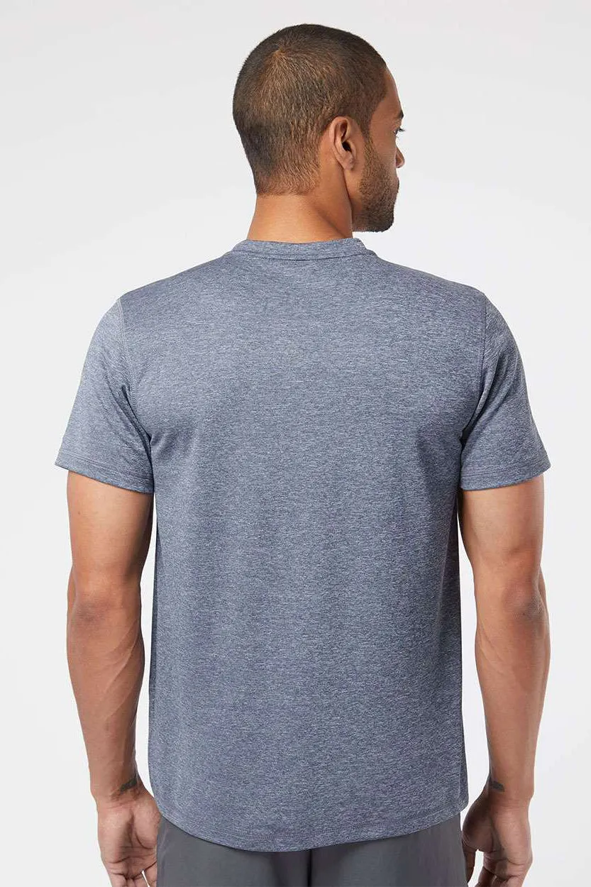 Adidas Mens UPF 50  Short Sleeve Crewneck T-Shirt - Heather Collegiate Navy Blue