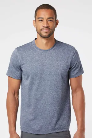 Adidas Mens UPF 50  Short Sleeve Crewneck T-Shirt - Heather Collegiate Navy Blue