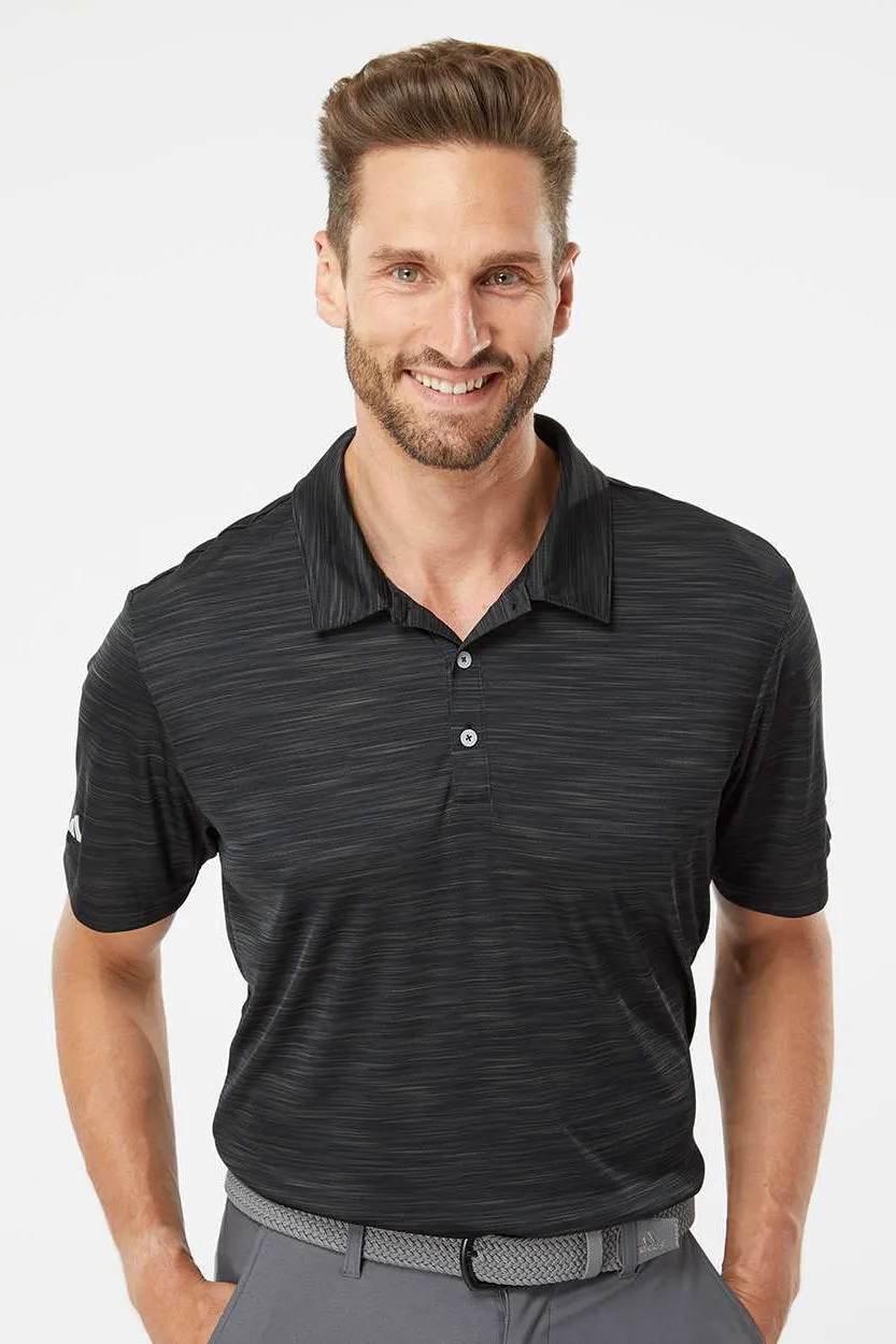 Adidas Mens UPF 50  Short Sleeve Polo Shirt - Black Melange