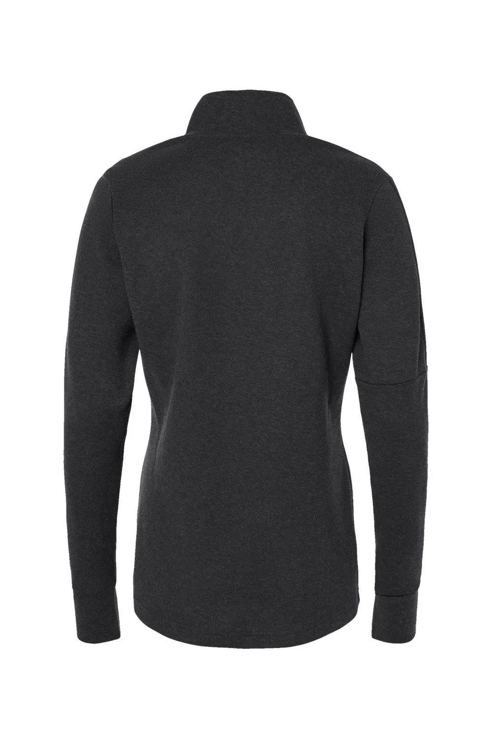 Adidas Womens 3 Stripes Moisture Wicking 1/4 Zip Sweater - Black Melange