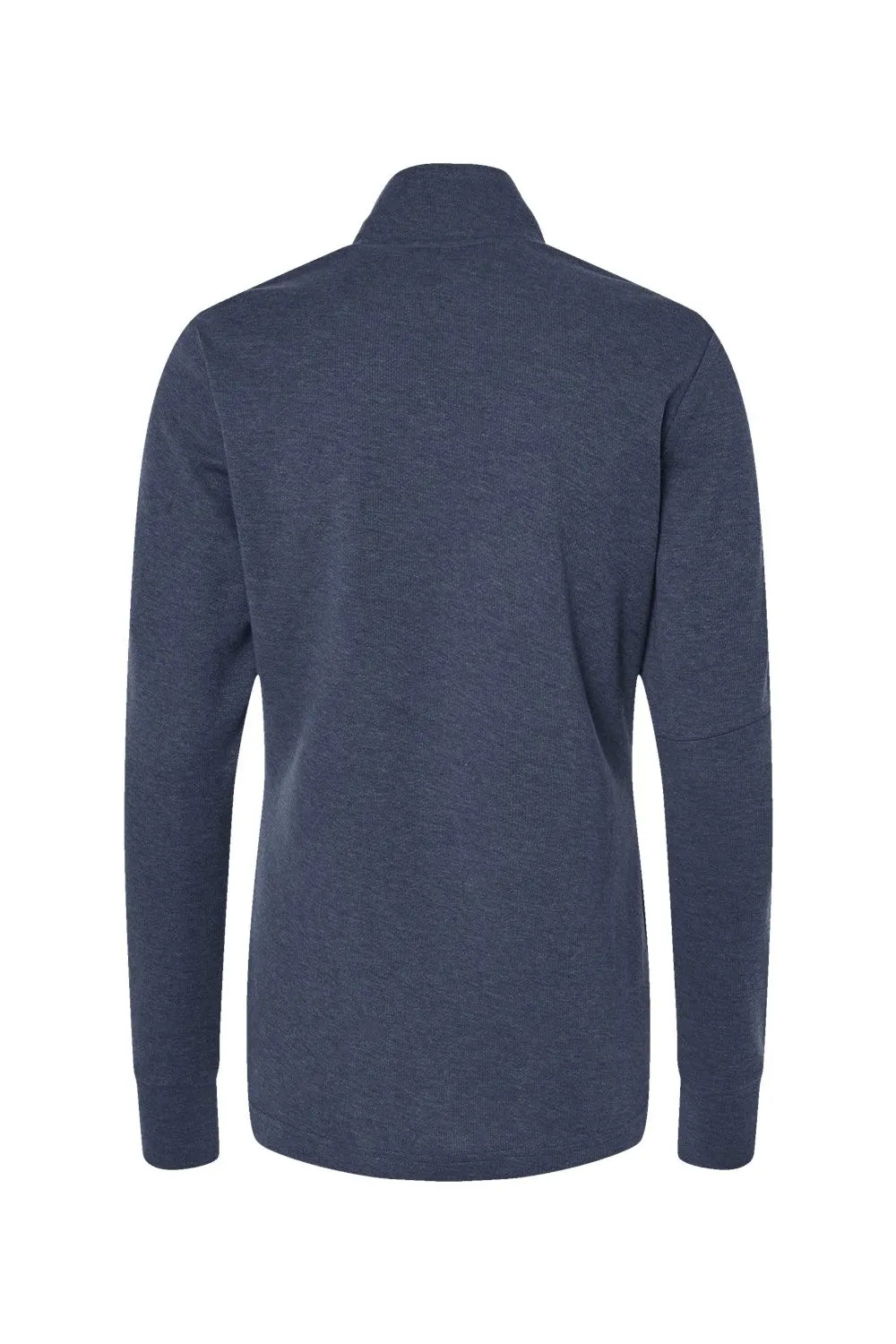Adidas Womens 3 Stripes Moisture Wicking 1/4 Zip Sweater - Collegiate Navy Blue Melange
