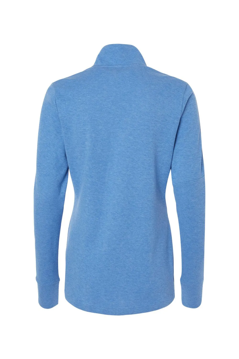Adidas Womens 3 Stripes Moisture Wicking 1/4 Zip Sweater - Focus Blue Melange