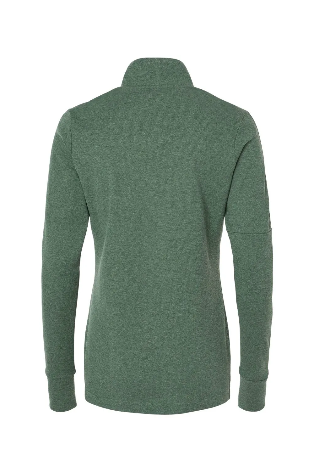 Adidas Womens 3 Stripes Moisture Wicking 1/4 Zip Sweater - Green Oxide Melange
