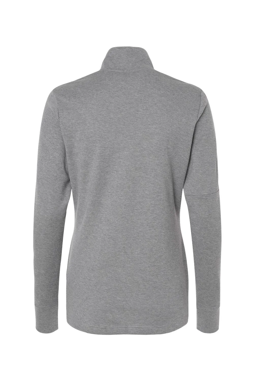 Adidas Womens 3 Stripes Moisture Wicking 1/4 Zip Sweater - Grey Melange