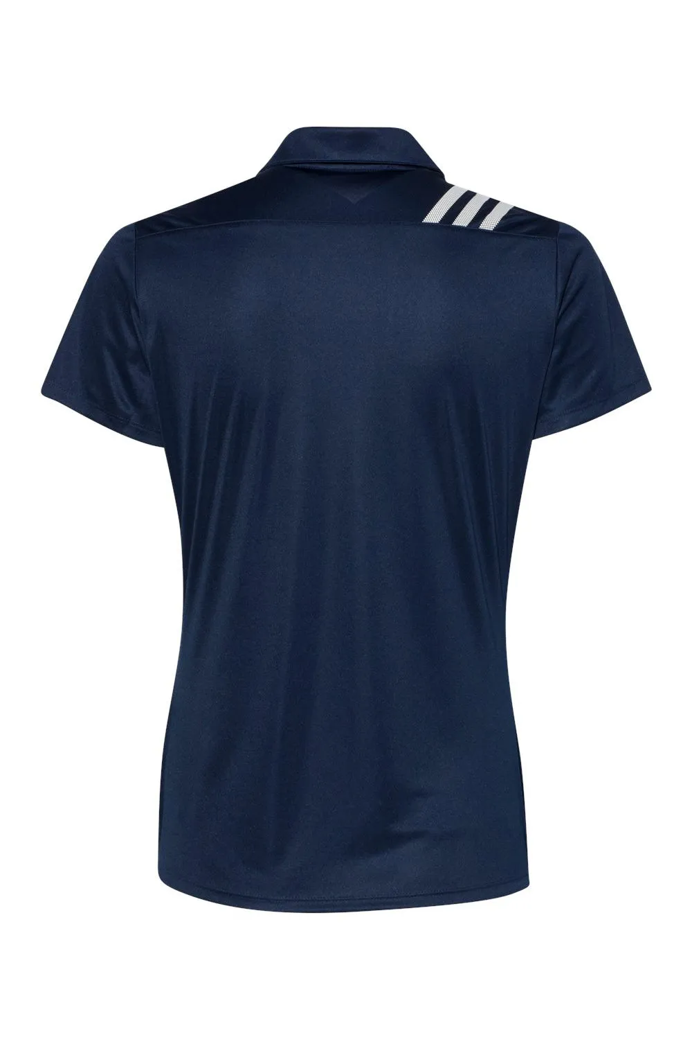 Adidas Womens 3 Stripes UPF 50  Short Sleeve Polo Shirt - Collegiate Navy Blue/White