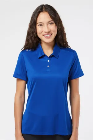 Adidas Womens 3 Stripes UPF 50  Short Sleeve Polo Shirt - Collegiate Royal Blue/Grey
