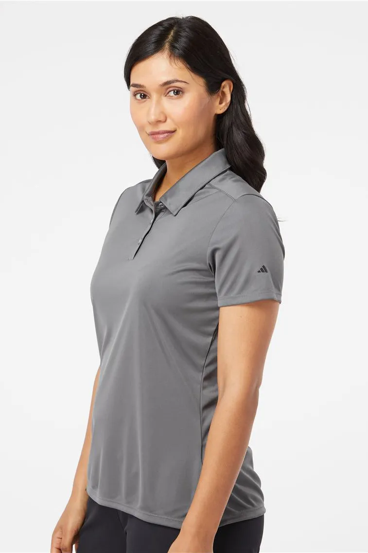 Adidas Womens 3 Stripes UPF 50  Short Sleeve Polo Shirt - Grey/Black