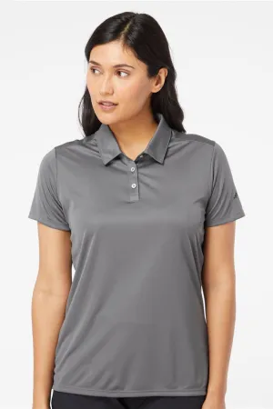 Adidas Womens 3 Stripes UPF 50  Short Sleeve Polo Shirt - Grey/Black