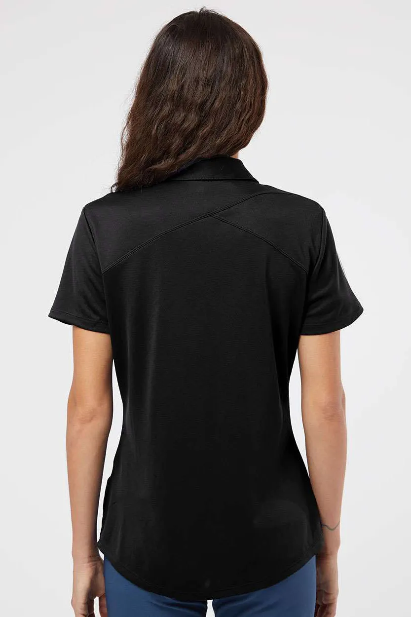 Adidas Womens Floating 3 UPF 50  Stripes Short Sleeve Polo Shirt - Black