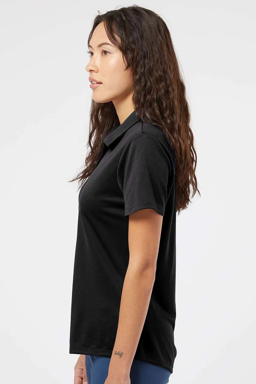 Adidas Womens Floating 3 UPF 50  Stripes Short Sleeve Polo Shirt - Black