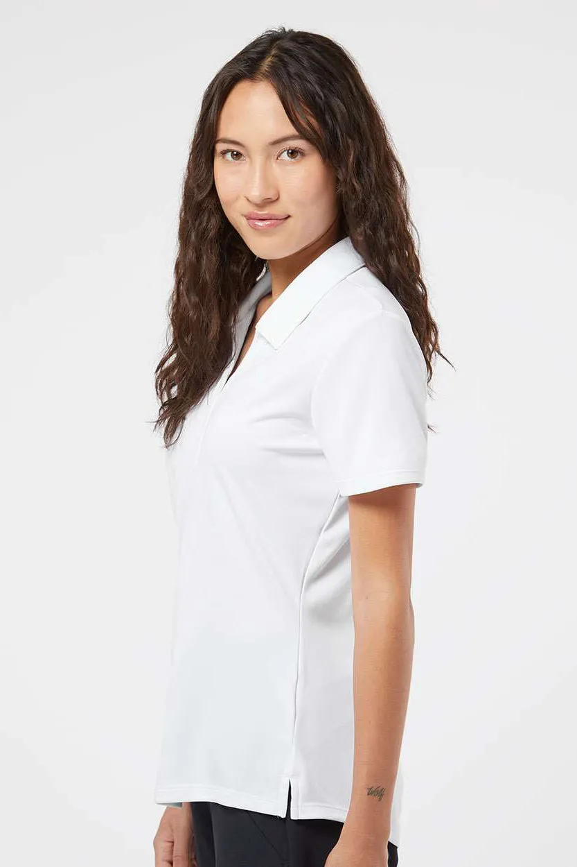 Adidas Womens Floating 3 UPF 50  Stripes Short Sleeve Polo Shirt - White/Black