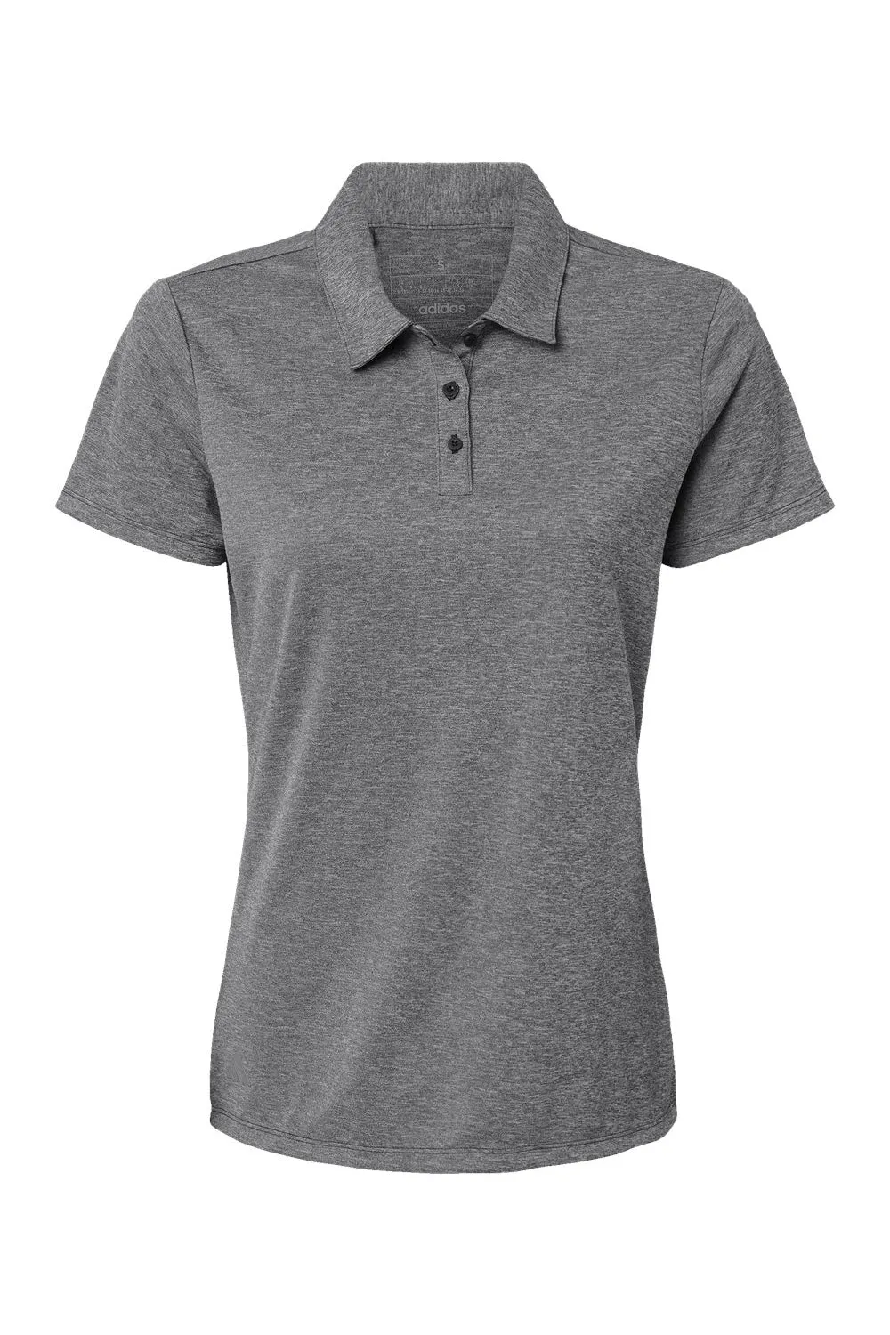 Adidas Womens Heathered Short Sleeve Polo Shirt - Black Melange