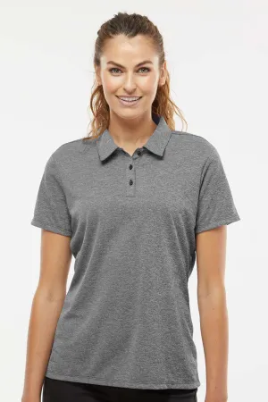 Adidas Womens Heathered Short Sleeve Polo Shirt - Black Melange