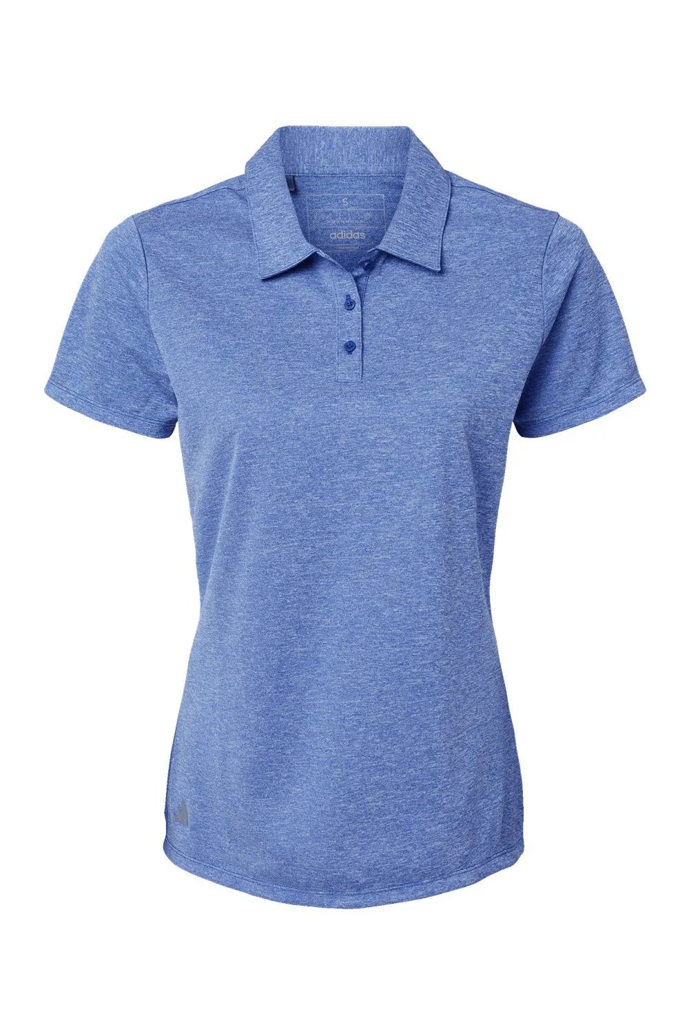 Adidas Womens Heathered Short Sleeve Polo Shirt - Collegiate Royal Blue Melange