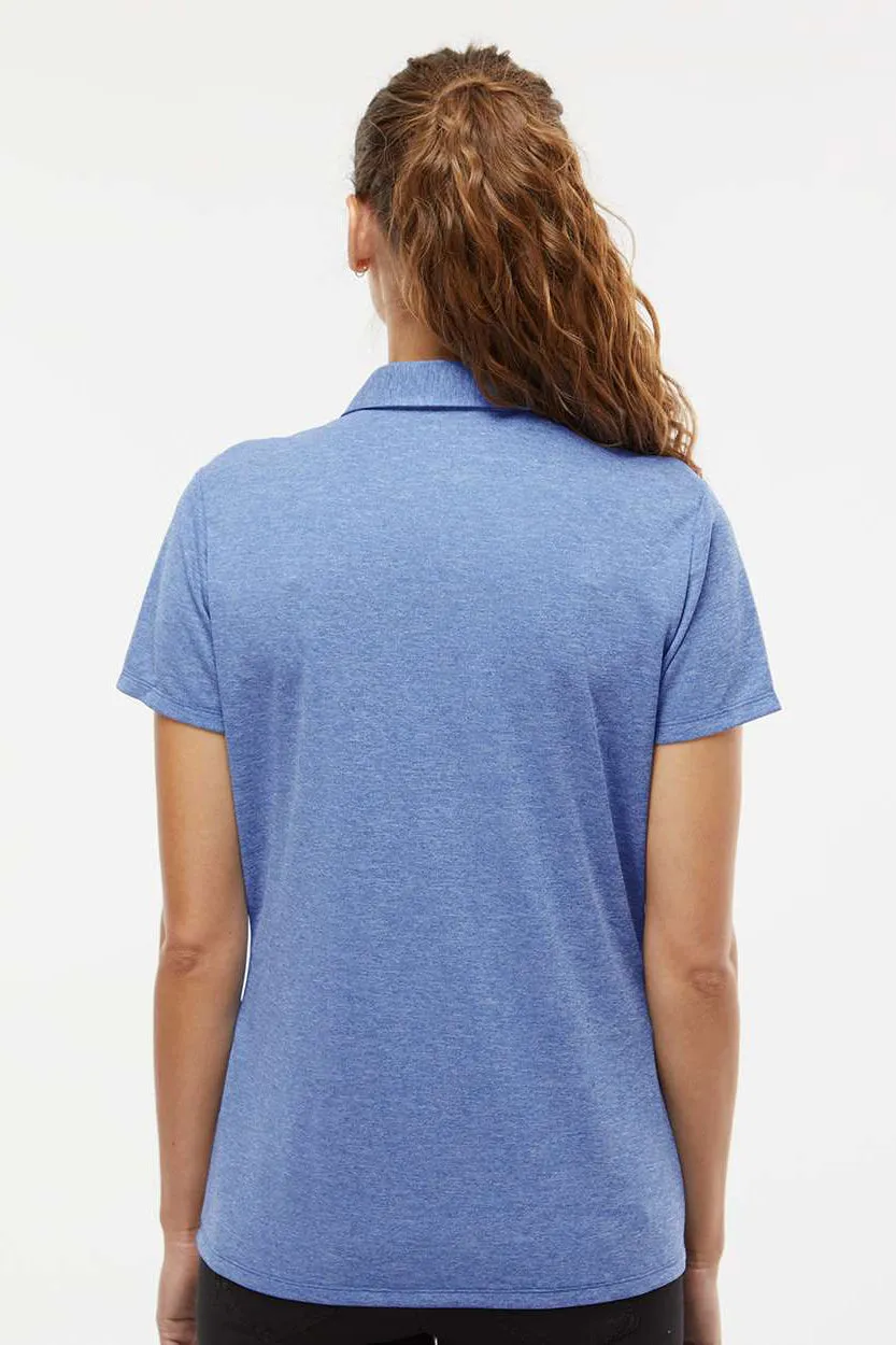 Adidas Womens Heathered Short Sleeve Polo Shirt - Collegiate Royal Blue Melange