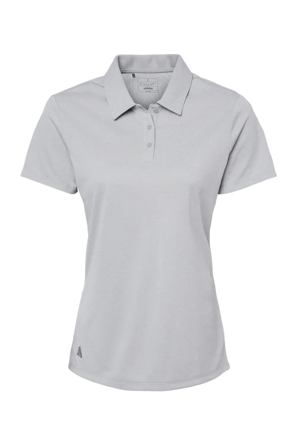 Adidas Womens Heathered Short Sleeve Polo Shirt - Grey Melange