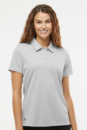 Adidas Womens Heathered Short Sleeve Polo Shirt - Grey Melange