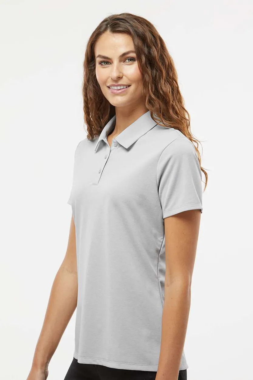 Adidas Womens Heathered Short Sleeve Polo Shirt - Grey Melange