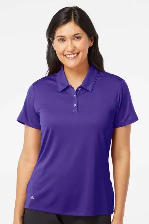 Adidas Womens Performance UPF 50  Short Sleeve Polo Shirt - Collegiate Purple