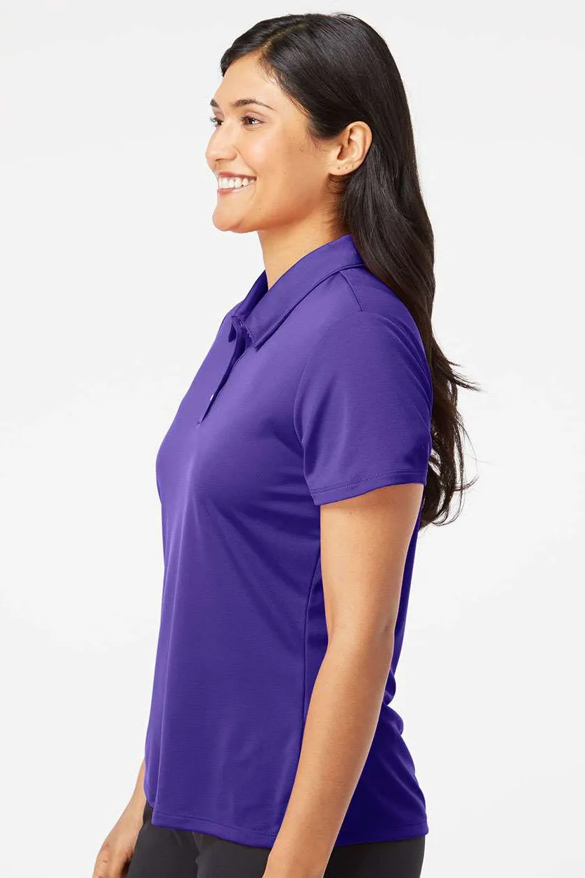 Adidas Womens Performance UPF 50  Short Sleeve Polo Shirt - Collegiate Purple