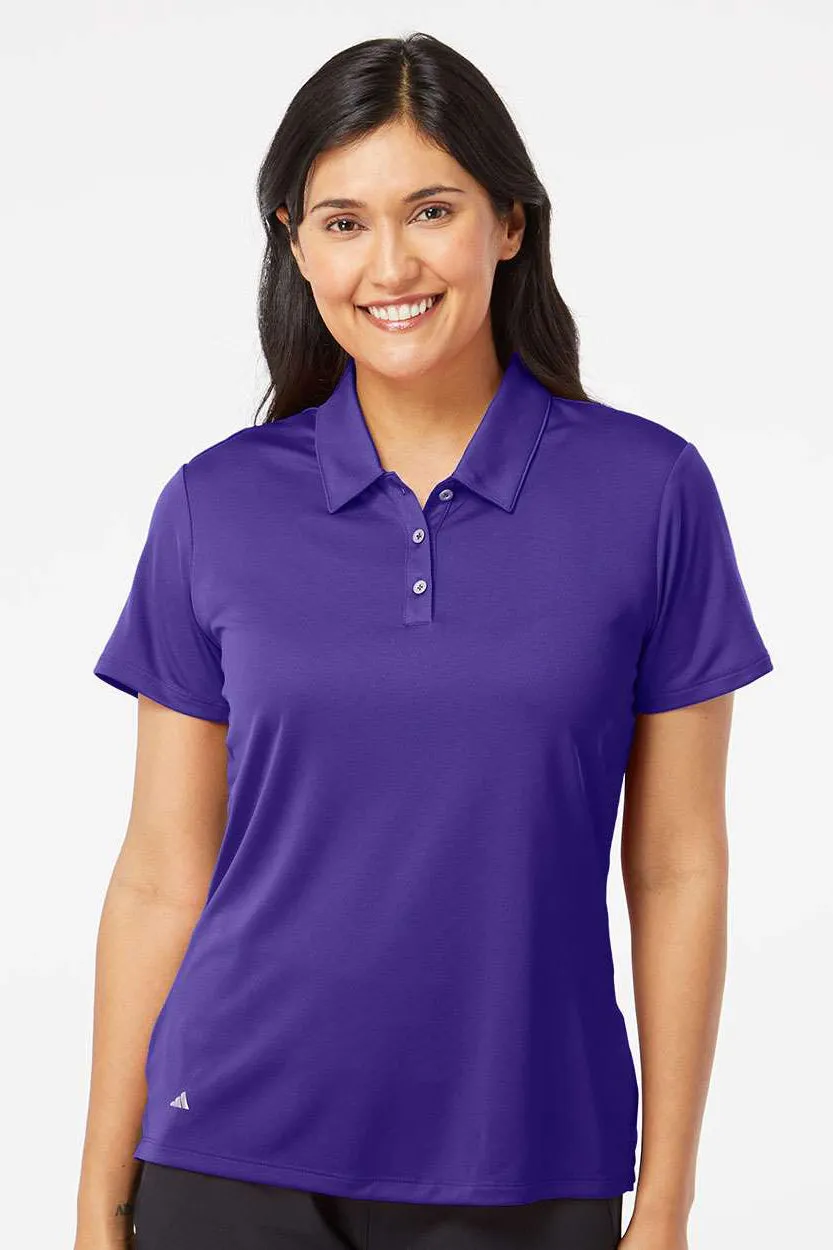 Adidas Womens Performance UPF 50  Short Sleeve Polo Shirt - Collegiate Purple