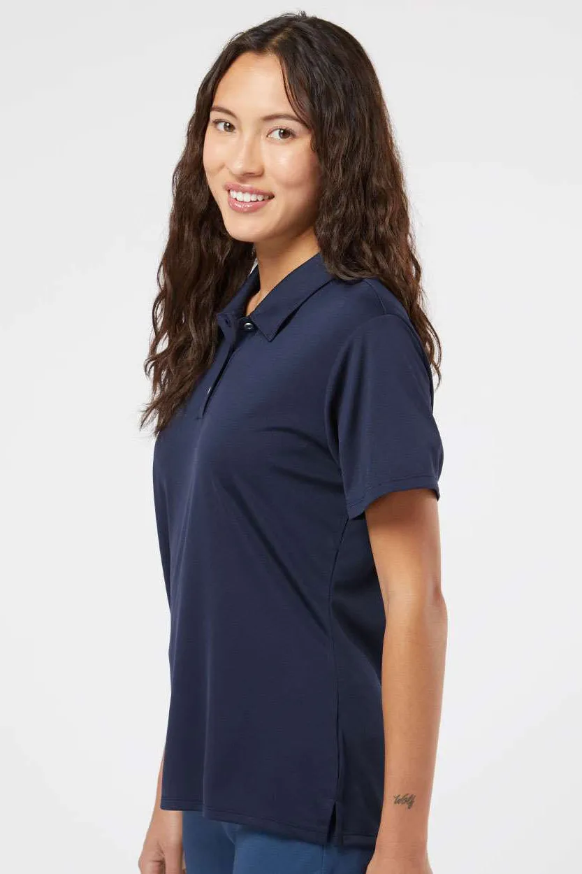 Adidas Womens Performance UPF 50  Short Sleeve Polo Shirt - Navy Blue