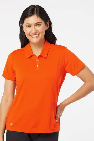 Adidas Womens Performance UPF 50  Short Sleeve Polo Shirt - Orange - Closeout