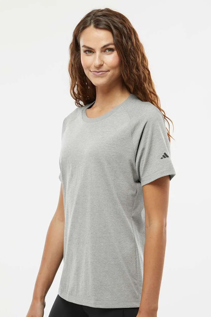 Adidas Womens Short Sleeve Crewneck T-Shirt - Heather Medium Grey