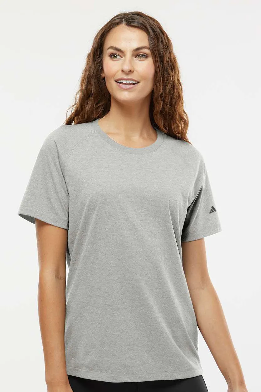 Adidas Womens Short Sleeve Crewneck T-Shirt - Heather Medium Grey